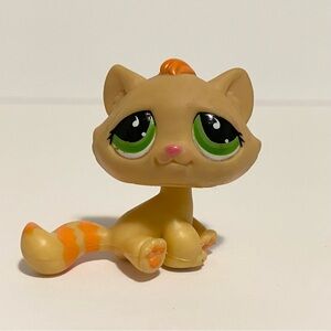 Littlest Pet Shop Hasbro Original LPS Cat 706  Stripe Tale Green Eyes
